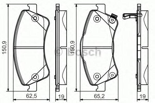 Комплект гальмівних колодок, дискове гальмо BOSCH 0 986 495 106