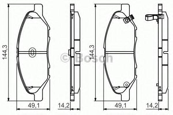 Комплект гальмівних колодок, дискове гальмо BOSCH 0 986 495 133