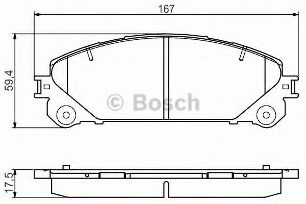 Комплект гальмівних колодок, дискове гальмо BOSCH 0 986 495 169