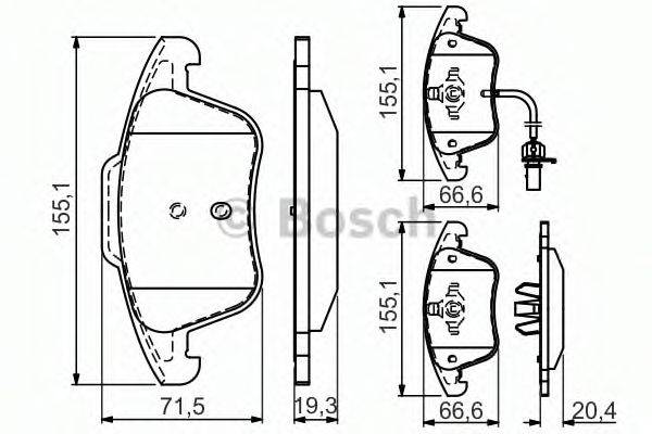 Комплект гальмівних колодок, дискове гальмо BOSCH 0 986 494 538