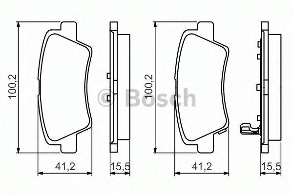 Комплект гальмівних колодок, дискове гальмо BOSCH 0 986 494 557