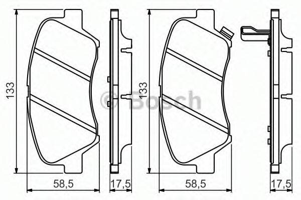 Комплект гальмівних колодок, дискове гальмо BOSCH 0 986 494 563