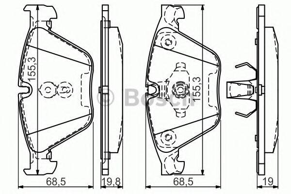 Комплект гальмівних колодок, дискове гальмо BOSCH 0 986 494 549