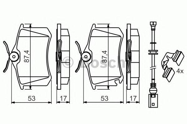 Комплект гальмівних колодок, дискове гальмо BOSCH 0 986 494 598