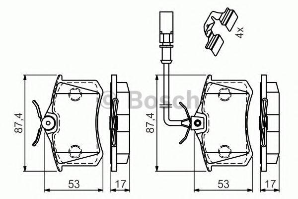 Комплект гальмівних колодок, дискове гальмо BOSCH 0 986 494 599