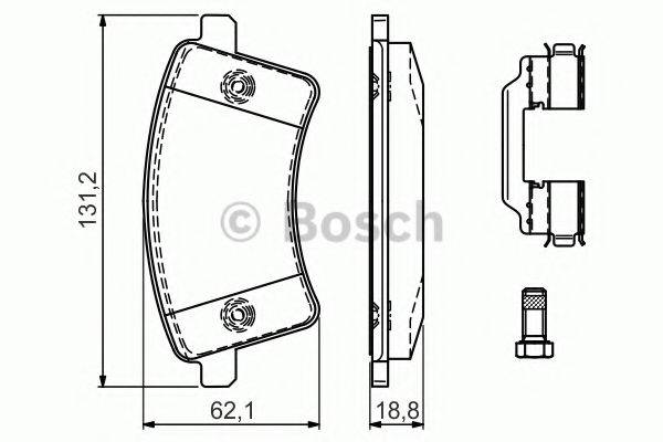 Комплект гальмівних колодок, дискове гальмо BOSCH 0 986 494 612