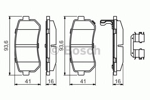 Комплект гальмівних колодок, дискове гальмо BOSCH 0 986 494 627