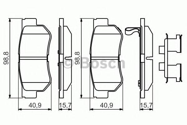 Комплект гальмівних колодок, дискове гальмо BOSCH 0 986 494 635