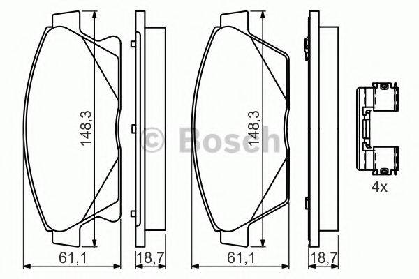 Комплект гальмівних колодок, дискове гальмо BOSCH 0 986 494 657