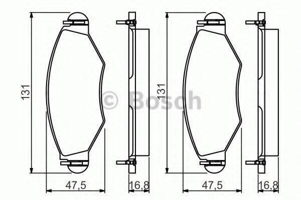 Комплект гальмівних колодок, дискове гальмо BOSCH 0 986 495 244