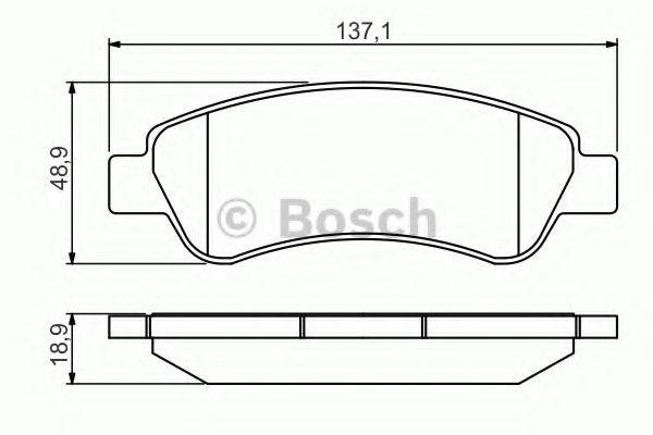 Комплект гальмівних колодок, дискове гальмо BOSCH 0 986 495 254