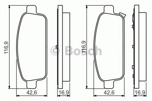 Комплект гальмівних колодок, дискове гальмо BOSCH 0 986 495 259