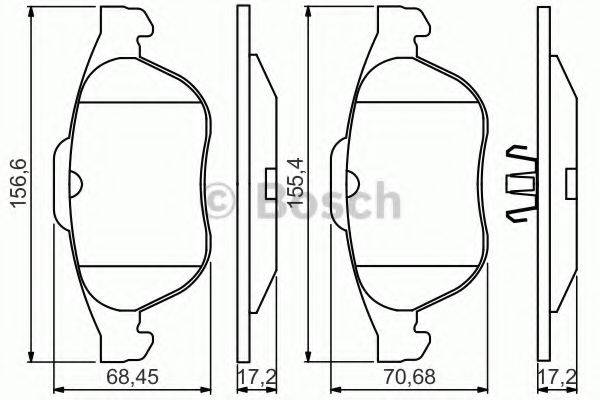 Комплект гальмівних колодок, дискове гальмо BOSCH 0 986 495 264