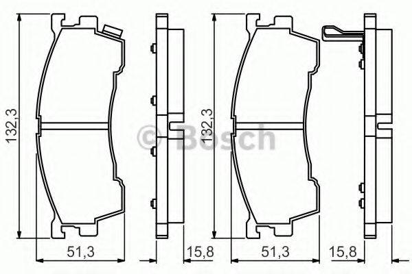 Комплект гальмівних колодок, дискове гальмо BOSCH 0 986 495 265