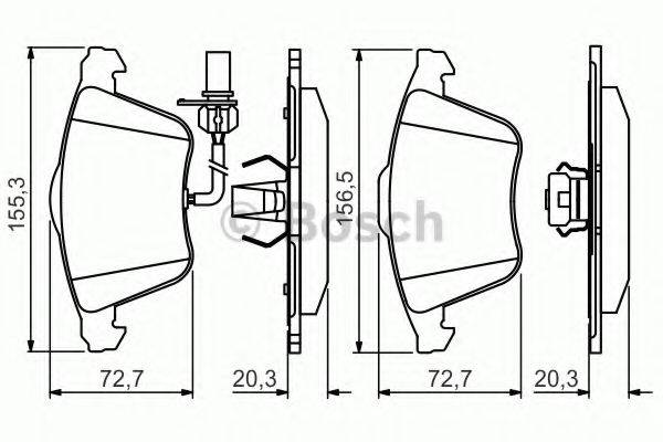 Комплект гальмівних колодок, дискове гальмо BOSCH 0 986 495 272