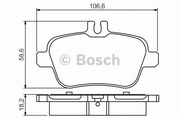 Комплект гальмівних колодок, дискове гальмо BOSCH 0 986 495 348