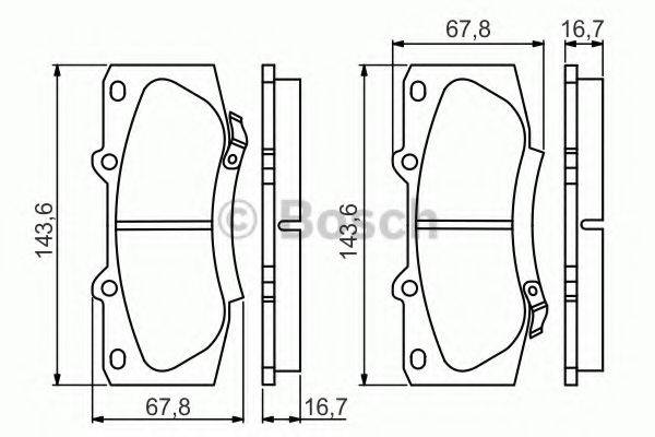 Комплект гальмівних колодок, дискове гальмо BOSCH 0 986 495 352