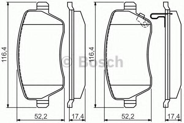 Комплект гальмівних колодок, дискове гальмо BOSCH 0 986 494 573