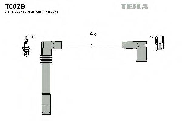 Комплект дротів запалення TESLA T002B