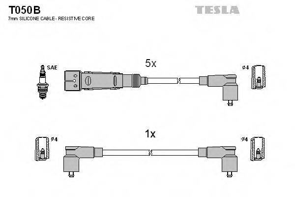 Комплект дротів запалення TESLA T050B