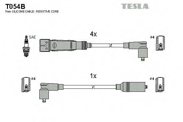 Комплект дротів запалення TESLA T054B