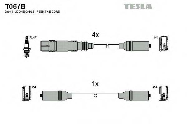 Комплект дротів запалення TESLA T067B