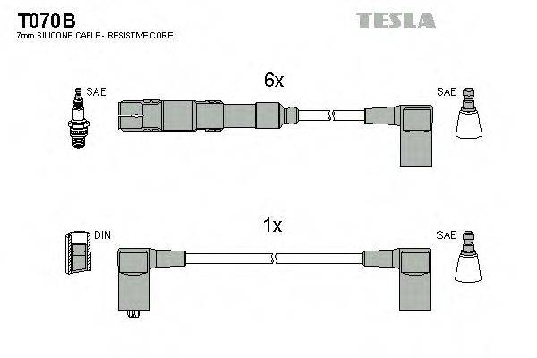 Комплект дротів запалення TESLA T070B