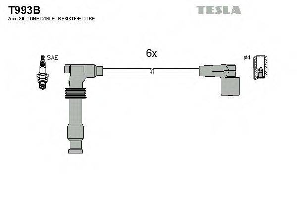 Комплект дротів запалення TESLA T993B