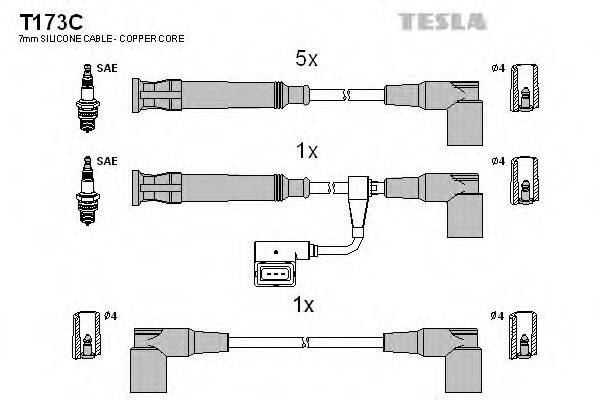 Комплект дротів запалення TESLA T173C