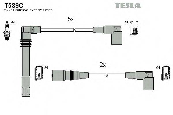 Комплект дротів запалення TESLA T589C