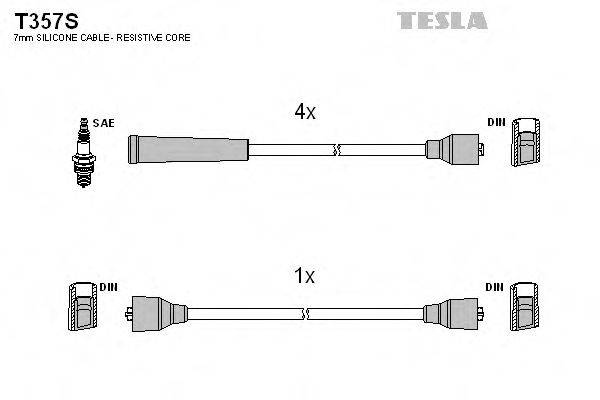 Комплект дротів запалення TESLA T357S