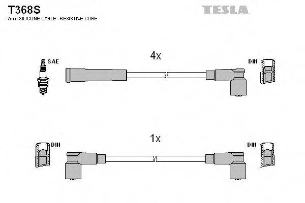 Комплект дротів запалення TESLA T368S