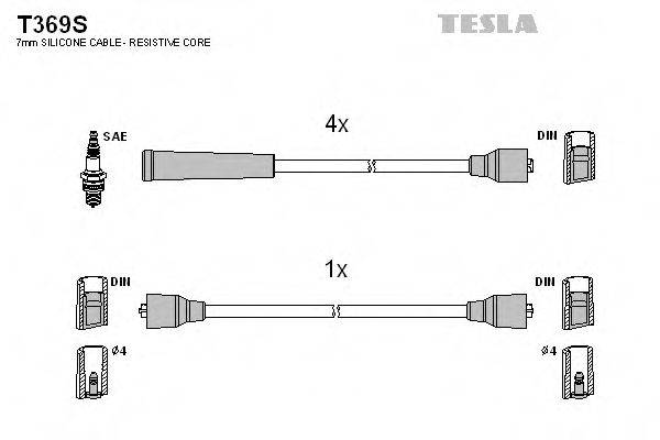 Комплект дротів запалення TESLA T369S