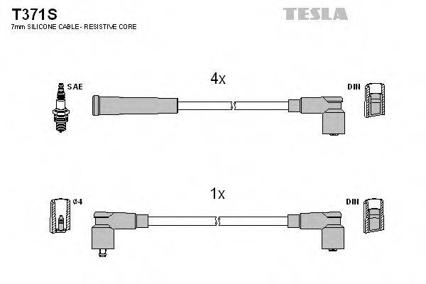 Комплект дротів запалення TESLA T371S