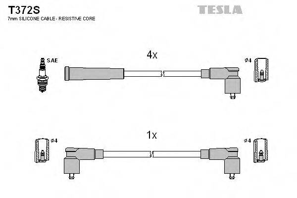 Комплект дротів запалення TESLA T372S