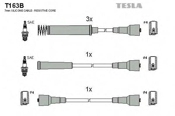 Комплект дротів запалення TESLA T163B