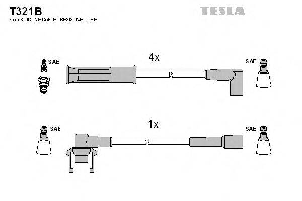 Комплект дротів запалення TESLA T321B