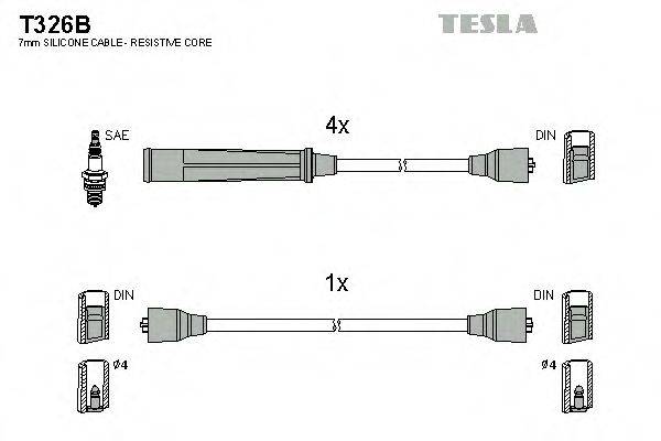 Комплект дротів запалення TESLA T326B