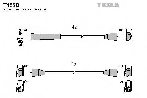 Комплект дротів запалення TESLA T455B