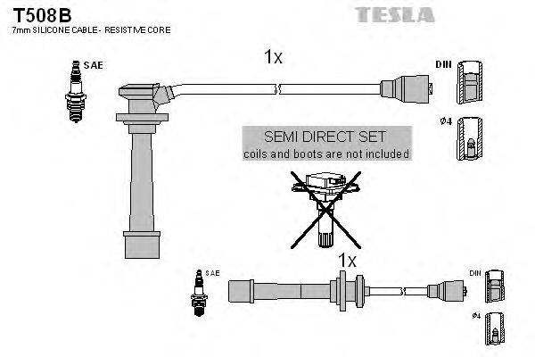 Комплект дротів запалення TESLA T508B