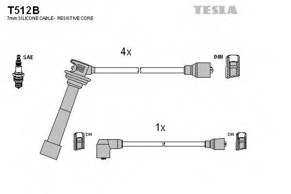 Комплект дротів запалення TESLA T512B