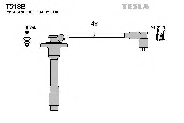 Комплект дротів запалення TESLA T518B