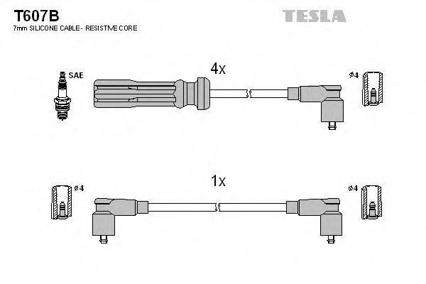 Комплект дротів запалення TESLA T607B