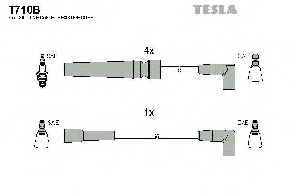 Комплект дротів запалення TESLA T710B