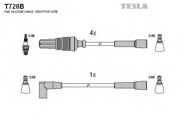 Комплект дротів запалення TESLA T728B