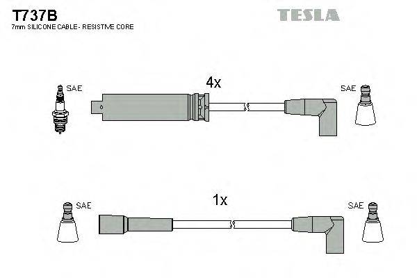 Комплект дротів запалення TESLA T737B