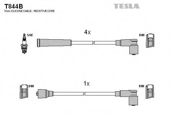 Комплект дротів запалення TESLA T844B