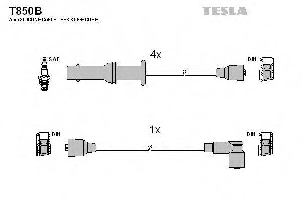 Комплект дротів запалення TESLA T850B