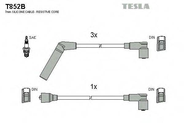 Комплект дротів запалення TESLA T852B