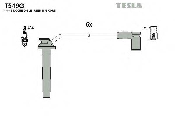 Комплект дротів запалення TESLA T549G